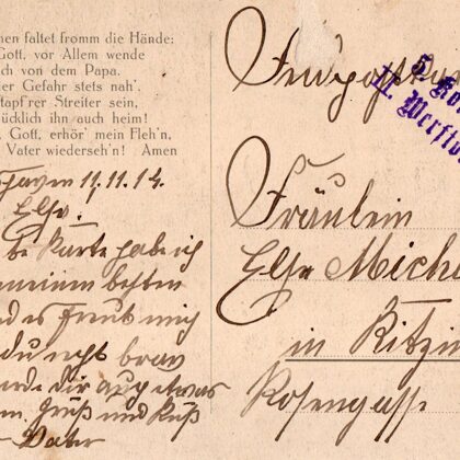 Postkarte II. Werftdivison 1914 Rückseite