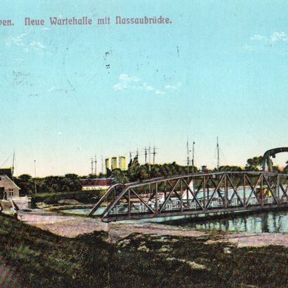 Neue Wartehalle mit Nassaubrücke 1915
