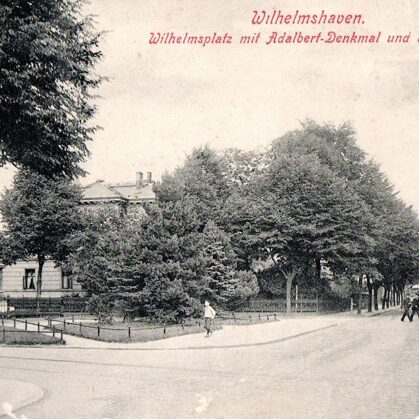Wilhelmsplatz mit Adalbert-Denkmal und Werfttor 1911