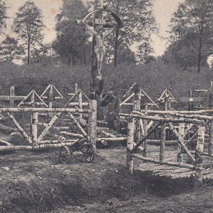 Unbekannter Waldfriedhof in Frankreich 1915