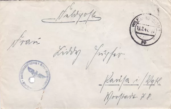 Umschlag  2. Ausbildungsabteilung für Kriegsschiffneubauten 19.08.41