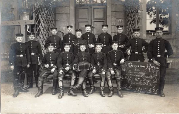 6. F.A.Reg 68 I. Ers.Battarie Stube 28 Riesa 1915