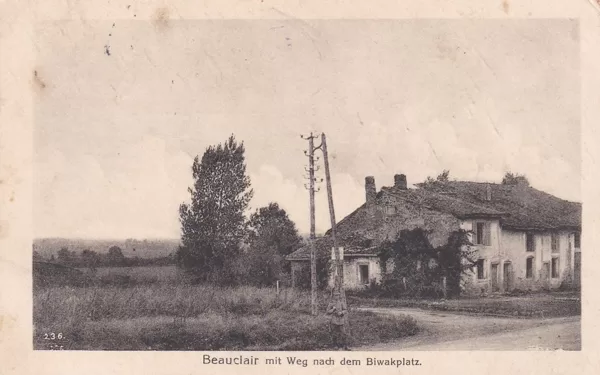 Beauclai mit Weg nach dem Biwakplatz 1915