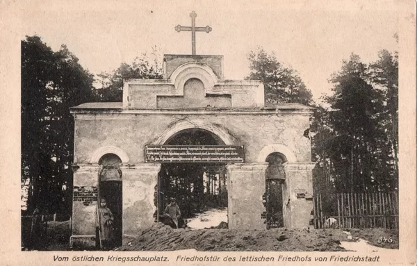 Friedhof des lettischen Friedhofstür von Friedrichstadt 1917 v